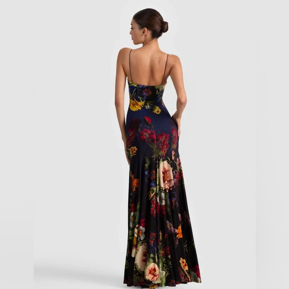 Alice + Olivia Augusta Floral Stretch Maxi Dress Strapless Gown Sz 0 NWT 895$ - Picture 10 of 16